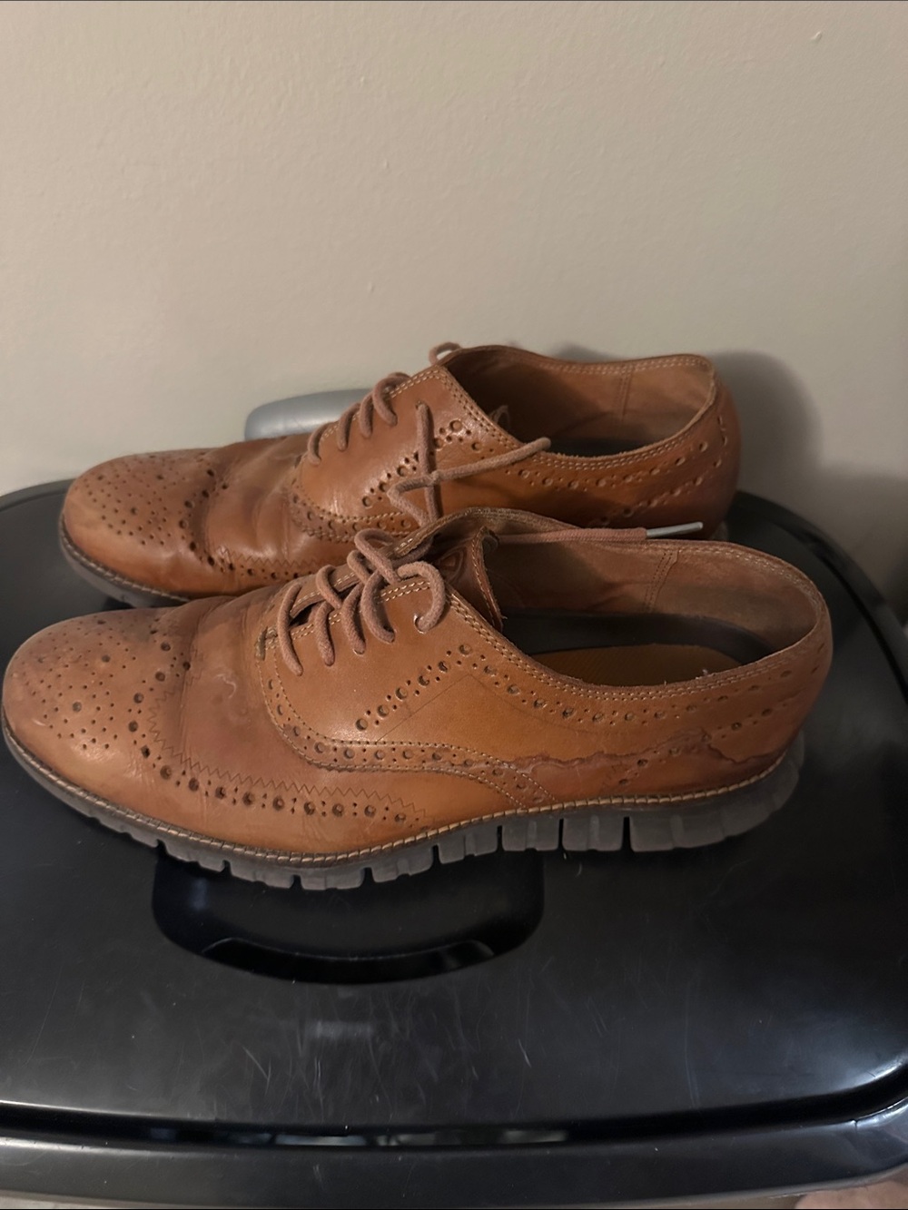 Cole Haan Brown Wingtip Derby Shoes